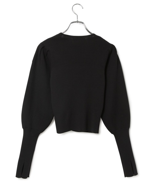 ADAM ET ROPE'（アダムエロペ）の「スクエアネックリブニットプルオーバー（ニット/セーター・レディース・ホワイト/ブラック・FREE）」の9枚目の写真