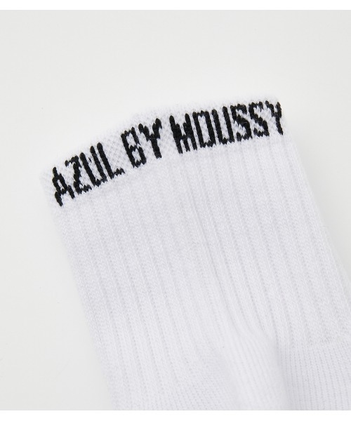 AZUL by moussy（アズールバイマウジー）の「AZUL LOGO LOW CUT SOCKS/AZULロゴローカットソックス（ソックス/靴下・メンズ・ホワイト/ブラック・FREE）」の4枚目の写真