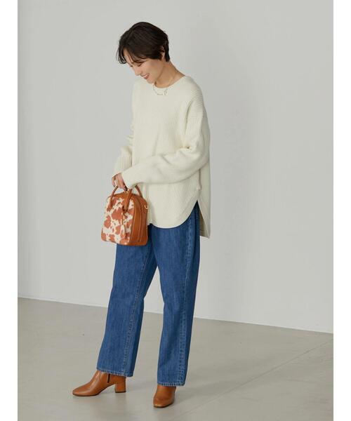 AMERICAN HOLIC（アメリカンホリック）の「バックボタン片畦ニットプルオーバー（ニット/セーター・レディース・ネイビー/オフホワイト/ライトグリーン・M/L）」の17枚目の写真