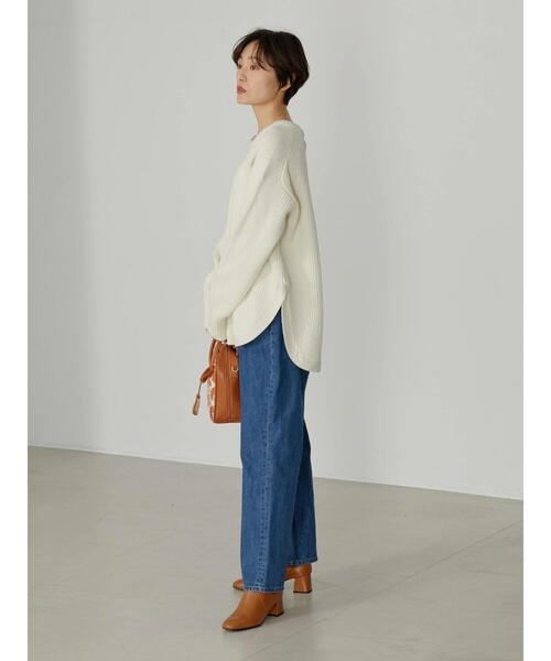 AMERICAN HOLIC（アメリカンホリック）の「バックボタン片畦ニットプルオーバー（ニット/セーター・レディース・ネイビー/オフホワイト/ライトグリーン・M/L）」の18枚目の写真