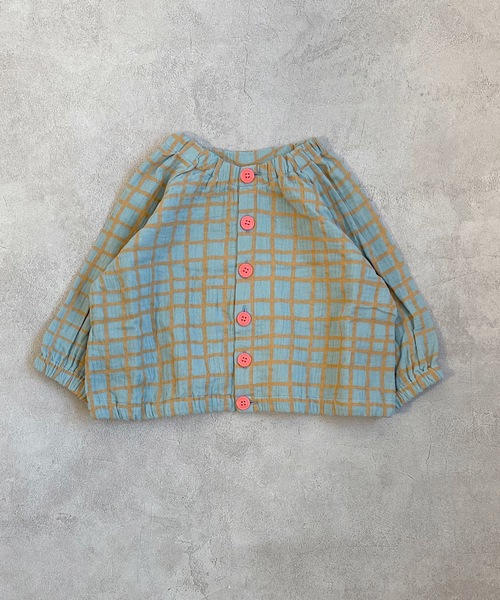 CALMIA（カルミア）の「ダブルガーゼ2WAYブラウス（70～90cm）（シャツ/ブラウス・キッズ・ライトブルー/オフホワイト・90/80/70）」の10枚目の写真