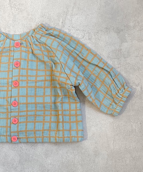 CALMIA（カルミア）の「ダブルガーゼ2WAYブラウス（70～90cm）（シャツ/ブラウス・キッズ・ライトブルー/オフホワイト・90/80/70）」の15枚目の写真