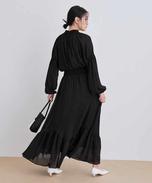 ADAM ET ROPE'（アダムエロペ）の「シャーリングワンピース（ワンピース・レディース・ブラック/グリーン・FREE）」の7枚目の写真