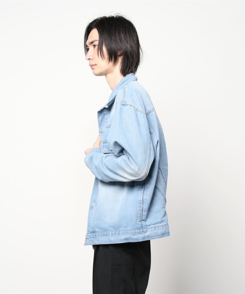 8(eight)(エイト)の「ワイドデニムジャケット(デニムジャケット・メンズ・ネイビー/サックスブルー/ホワイト系その他・MEDIUM/LARGE)」の4枚目の写真