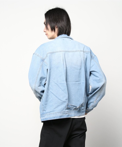 8(eight)(エイト)の「ワイドデニムジャケット(デニムジャケット・メンズ・ネイビー/サックスブルー/ホワイト系その他・MEDIUM/LARGE)」の6枚目の写真