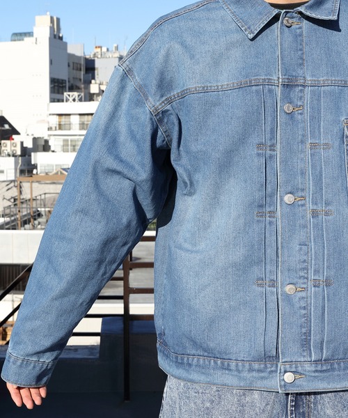 8(eight)(エイト)の「ワイドデニムジャケット(デニムジャケット・メンズ・ネイビー/サックスブルー/ホワイト系その他・MEDIUM/LARGE)」の21枚目の写真