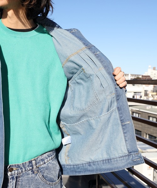 8(eight)(エイト)の「ワイドデニムジャケット(デニムジャケット・メンズ・ネイビー/サックスブルー/ホワイト系その他・MEDIUM/LARGE)」の11枚目の写真