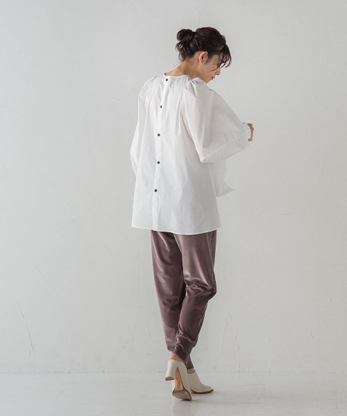 Droite lautreamont(ドロワットロートレアモン)の「ベロアジョガーパンツ≪洗える≫(カーゴパンツ・レディース・ベージュ/オフホワイト・S/M)」の6枚目の写真