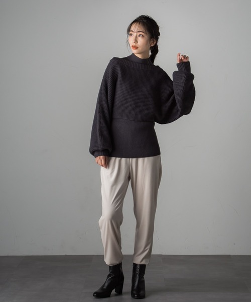 Droite lautreamont(ドロワットロートレアモン)の「ベロアジョガーパンツ≪洗える≫(カーゴパンツ・レディース・ベージュ/オフホワイト・S/M)」の3枚目の写真