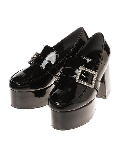 INGNI（イング）の「プラットフォーム／ビジューバックルローファー（パンプス・レディース・ブラック・M/L）」の2枚目の写真