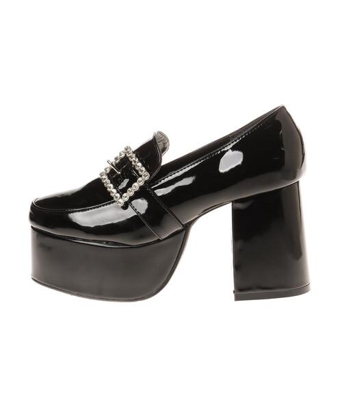 INGNI（イング）の「プラットフォーム／ビジューバックルローファー（パンプス・レディース・ブラック・M/L）」の3枚目の写真