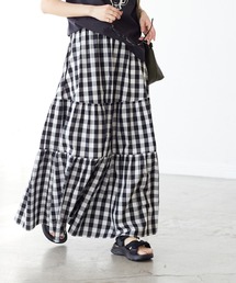 SLOBE IENA | ティアードロングスカート【ウエストゴム/手洗い可能】◆(スカート)