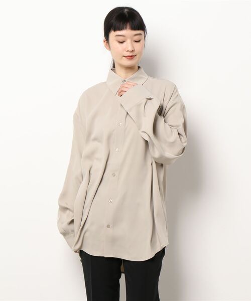ANDGEEBEE（アンジービー）の「UNISEX カラーシャツ（シャツ/ブラウス・レディース・ベージュ/ブルー・MEDIUM）」の20枚目の写真