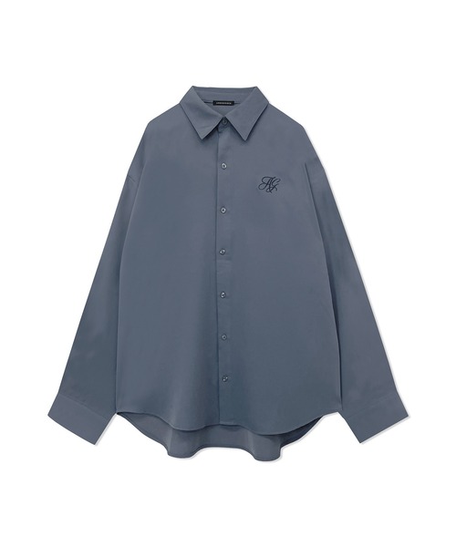 ANDGEEBEE（アンジービー）の「UNISEX カラーシャツ（シャツ/ブラウス・レディース・ベージュ/ブルー・MEDIUM）」の6枚目の写真