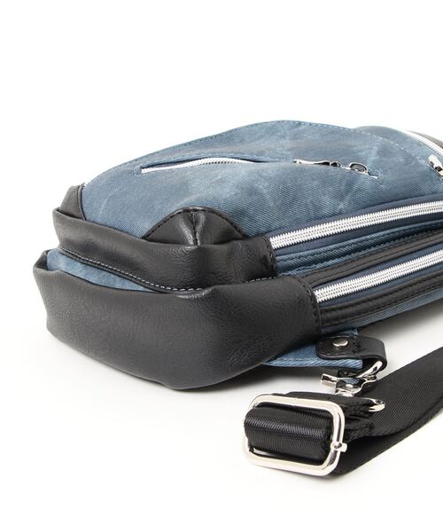 semantic design(セマンティックデザイン)の「セマンティックデザイン/semantic design デニム調 ボディーバッグ(ボディバッグ/ウエストポーチ・メンズ・ブラック/ブルー・FREE)」の4枚目の写真