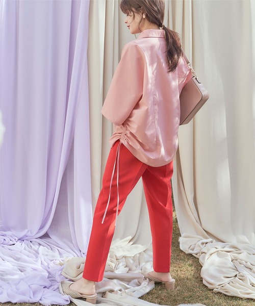 titivate（ティティベイト）の「ｻｲﾄﾞﾄﾞﾛｰｽﾄﾘﾝｸﾞｵｰﾊﾞｰｼｬﾂ（シャツ/ブラウス・レディース・オフホワイト/ピンク/イエロー/ライトブルー・FREE）」の9枚目の写真