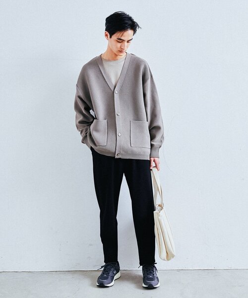 THE SHOP TK （ザ ショップ ティーケー ）の「◆【ビッグシルエット】ポリニットカーディガン（カーディガン/ボレロ・メンズ・ブラック/イエロー/ベージュ/ダークグリーン・04/02/03）」の20枚目の写真