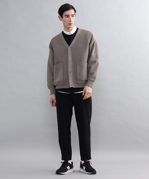 THE SHOP TK （ザ ショップ ティーケー ）の「◆【ビッグシルエット】ポリニットカーディガン（カーディガン/ボレロ・メンズ・ブラック/イエロー/ベージュ/ダークグリーン・04/02/03）」の6枚目の写真