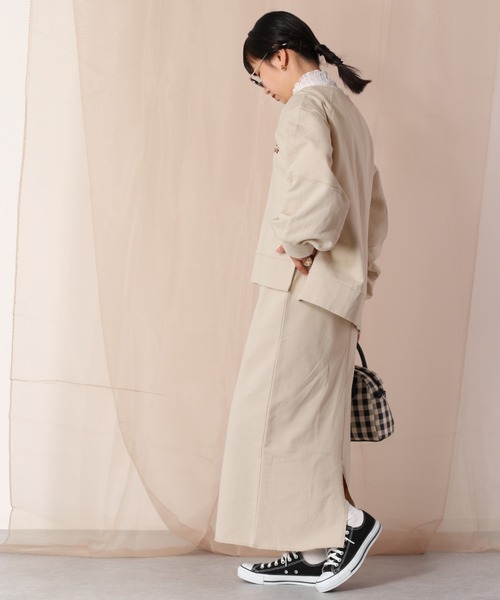 cepo（セポ）の「【SET ITEM】スウェット＋スカート ロゴシシュウセットアップ（ワンピース・レディース・ミント/ネイビー/ベージュ・M）」の7枚目の写真