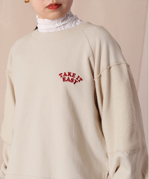 cepo（セポ）の「【SET ITEM】スウェット＋スカート ロゴシシュウセットアップ（ワンピース・レディース・ミント/ネイビー/ベージュ・M）」の12枚目の写真