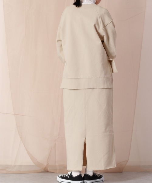 cepo（セポ）の「【SET ITEM】スウェット＋スカート ロゴシシュウセットアップ（ワンピース・レディース・ミント/ネイビー/ベージュ・M）」の6枚目の写真