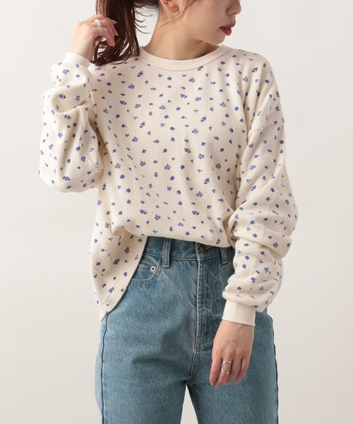 Heather(ヘザー)の「サーマルカット柄ロンTEE 267122(Tシャツ/カットソー・レディース・ホワイト系その他/イエロー系その他/ホワイト系その他2・FREE)」の3枚目の写真