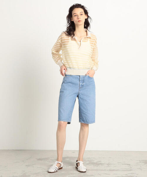 TOMORROWLAND （トゥモローランド）の「コットンデニム ハーフパンツ（その他パンツ・レディース・ライトブルー/ブラック・36/34/32）」の5枚目の写真