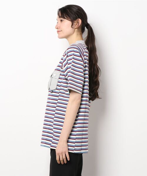 KRIFF MAYER Lady's Collection(クリフメイヤーレディースコレクション)の「モックネックボーダーT(Tシャツ/カットソー・レディース・イエロー/ブラウン/サックスブルー/グリーン・MEDIUM/LARGE)」の5枚目の写真