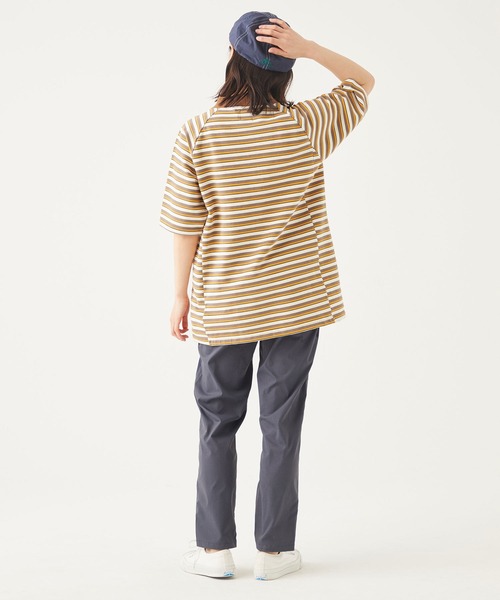 KRIFF MAYER Lady's Collection(クリフメイヤーレディースコレクション)の「モックネックボーダーT(Tシャツ/カットソー・レディース・イエロー/ブラウン/サックスブルー/グリーン・MEDIUM/LARGE)」の9枚目の写真