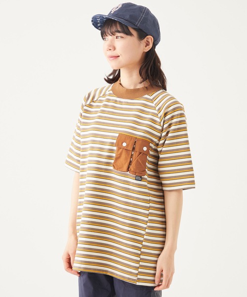 KRIFF MAYER Lady's Collection(クリフメイヤーレディースコレクション)の「モックネックボーダーT(Tシャツ/カットソー・レディース・イエロー/ブラウン/サックスブルー/グリーン・MEDIUM/LARGE)」の10枚目の写真