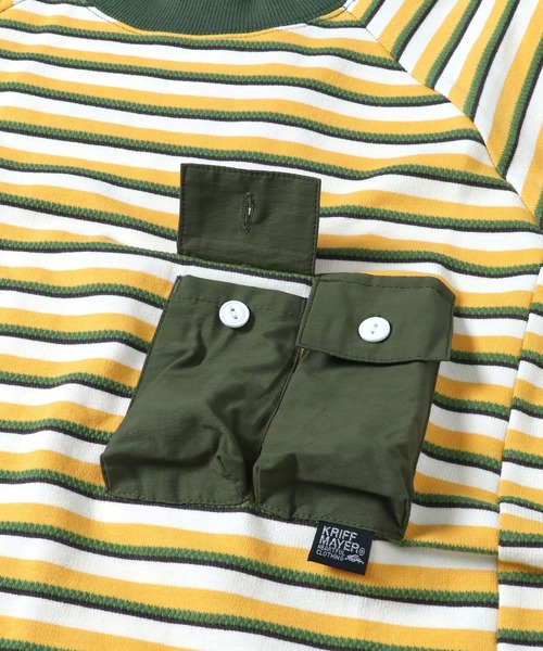 KRIFF MAYER Lady's Collection(クリフメイヤーレディースコレクション)の「モックネックボーダーT(Tシャツ/カットソー・レディース・イエロー/ブラウン/サックスブルー/グリーン・MEDIUM/LARGE)」の12枚目の写真