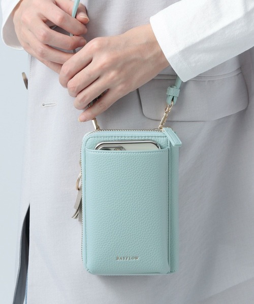BAYFLOW(ベイフロー)の「モバイルミニウォレットショルダー(財布・レディース・アイボリー/グレー/ブラック/セージグリーン・FREE)」の4枚目の写真