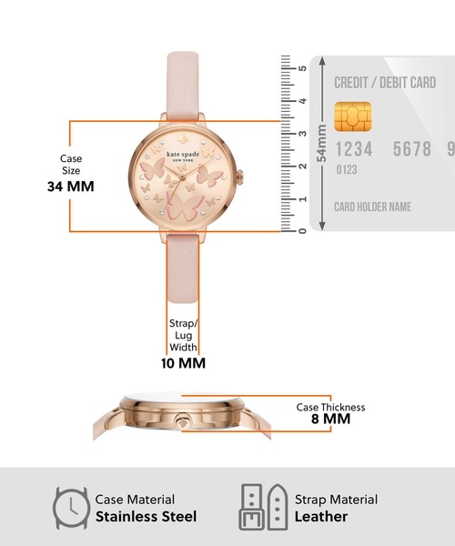 kate spade new york(ケイトスペード ニューヨーク)の「ケイト・スペード 腕時計 レディース アナログ レザー KSW1733(アナログ腕時計・レディース・ピンク・FREE)」の6枚目の写真
