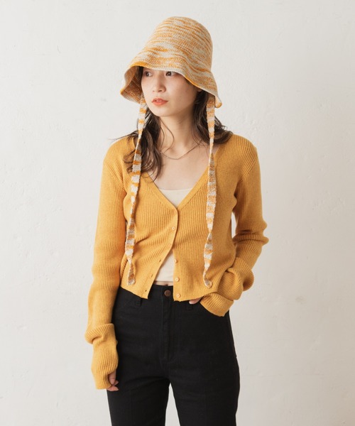 Kastane(カスタネ)の「サムホールMIXチビカーディガン(カーディガン/ボレロ・レディース・オレンジ/ブルー・FREE)」の3枚目の写真