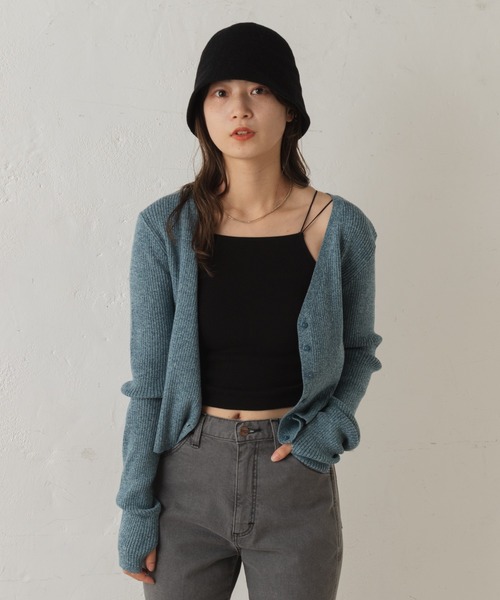 Kastane(カスタネ)の「サムホールMIXチビカーディガン(カーディガン/ボレロ・レディース・オレンジ/ブルー・FREE)」の10枚目の写真