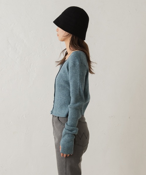 Kastane(カスタネ)の「サムホールMIXチビカーディガン(カーディガン/ボレロ・レディース・オレンジ/ブルー・FREE)」の15枚目の写真