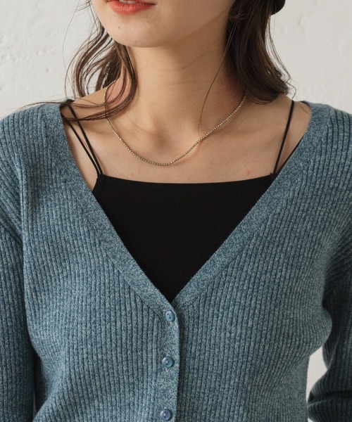 Kastane(カスタネ)の「サムホールMIXチビカーディガン(カーディガン/ボレロ・レディース・オレンジ/ブルー・FREE)」の12枚目の写真