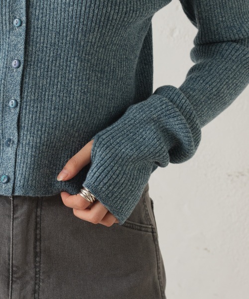 Kastane(カスタネ)の「サムホールMIXチビカーディガン(カーディガン/ボレロ・レディース・オレンジ/ブルー・FREE)」の13枚目の写真