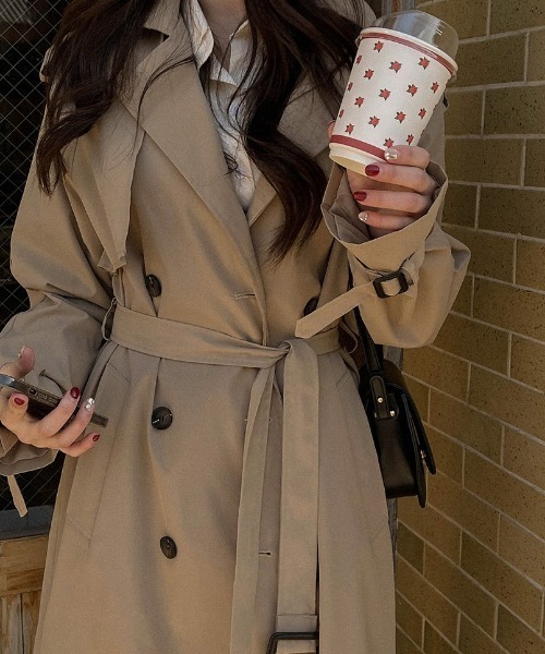SONA(ソナ)の「SONYUNARA カラーネックトレンチコート(トレンチコート・レディース・ベージュ・FREE)」の13枚目の写真
