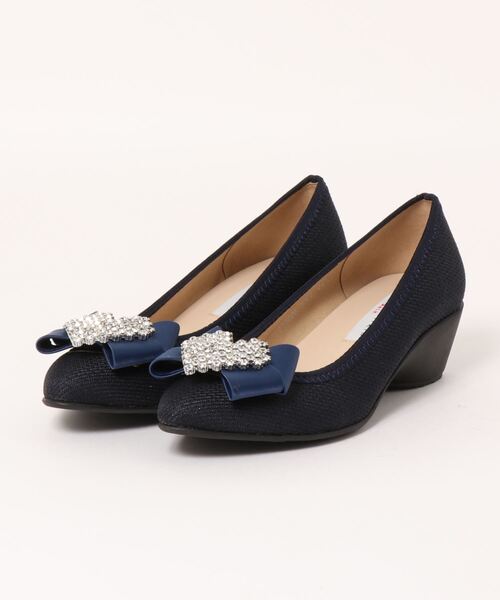 Bridget Birkin(ブリジットバーキン)の「【Bridget Birkin walk】ハートビジューリボンウォーキングパンプス(525200)(パンプス・レディース・ブラック/ベージュ/ネイビー・22.5/23/23.5/24/24.5)」の5枚目の写真
