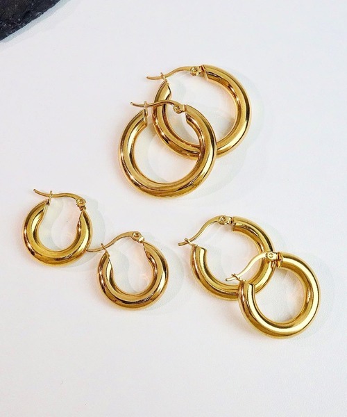 セール】blackdia ocean ステンレスフープピアス幅5mm（ピアス（両耳用