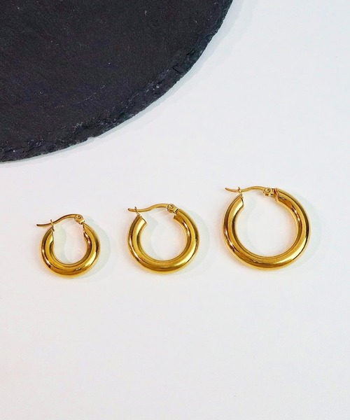 blackdia ocean（ブラックダイヤオーシャン）の「blackdia ocean ステンレスフープピアス幅5mm（ピアス（両耳用）・レディース・シルバー/ゴールド・#10/#15/#20）」の9枚目の写真