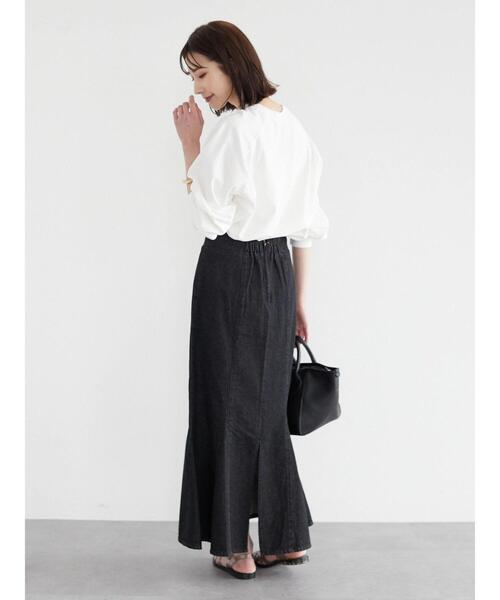 Green　Parks（グリーンパークス）の「ピグメントロゴプルオーバー（Tシャツ/カットソー・レディース・グリーン/グレー/オフホワイト・FREE）」の6枚目の写真