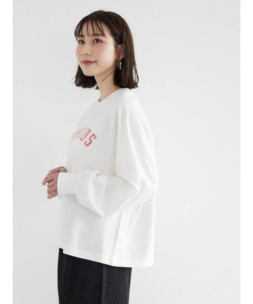 Green　Parks（グリーンパークス）の「ピグメントロゴプルオーバー（Tシャツ/カットソー・レディース・グリーン/グレー/オフホワイト・FREE）」の8枚目の写真