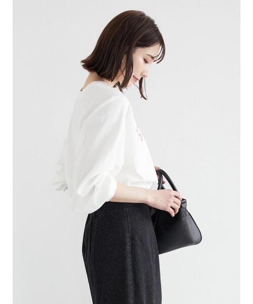 Green　Parks（グリーンパークス）の「ピグメントロゴプルオーバー（Tシャツ/カットソー・レディース・グリーン/グレー/オフホワイト・FREE）」の10枚目の写真