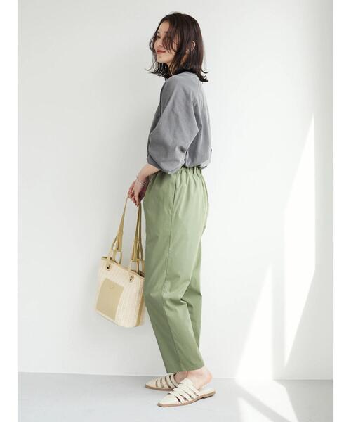 Green　Parks（グリーンパークス）の「ピグメントロゴプルオーバー（Tシャツ/カットソー・レディース・グリーン/グレー/オフホワイト・FREE）」の21枚目の写真