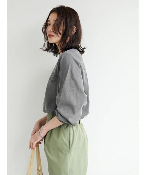 Green　Parks（グリーンパークス）の「ピグメントロゴプルオーバー（Tシャツ/カットソー・レディース・グリーン/グレー/オフホワイト・FREE）」の19枚目の写真