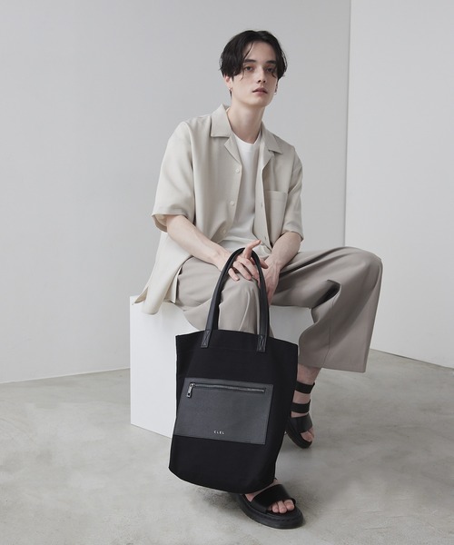 CLEL（クレイル）の「【CLEL】Canvas Tote Bag / キャンバストートバッグ（トートバッグ・メンズ・ブラック/オフホワイト/グレー/ベージュ・FREE）」の13枚目の写真