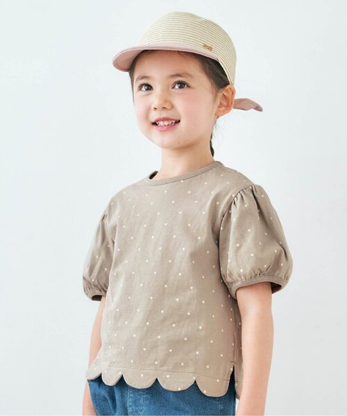 apres les cours(アプレレクール)の「パフ袖スカラップTシャツ(Tシャツ/カットソー・キッズ・ドット/アイボリー/ピンク/ブルー/その他2/イエロー・100/130/140/110/80/90/120)」の6枚目の写真
