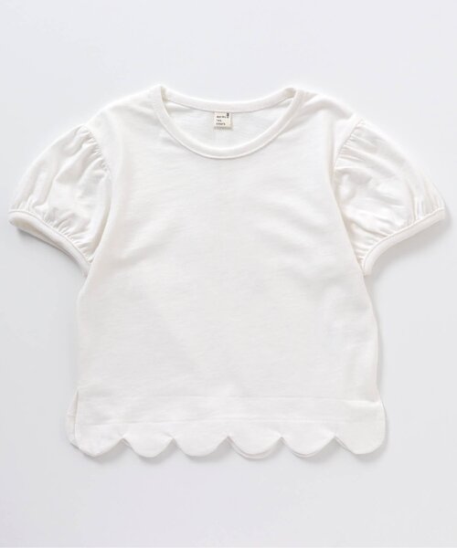 apres les cours(アプレレクール)の「パフ袖スカラップTシャツ(Tシャツ/カットソー・キッズ・ドット/アイボリー/ピンク/ブルー/その他2/イエロー・100/130/140/110/80/90/120)」の1枚目の写真